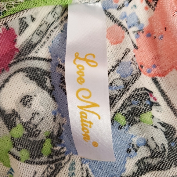 SHOW ME THE MONEY ☆ PAINT SPATTER PRINT MESH DUSTER/COVER-UP ☆ 2x ☆  NWT - Picture 7 of 8